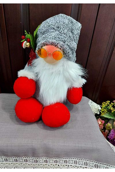 esdekor Swedish Santa Claus Dwarf Cloth Doll Handmade Scandinavian Decoration with Glasses New Year 33x23cm 1 Piece