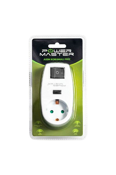 Axe Tools Grounded 16 Ampere 3500 Watt Single White Surge Protected Socket with LED Indicator and Switch