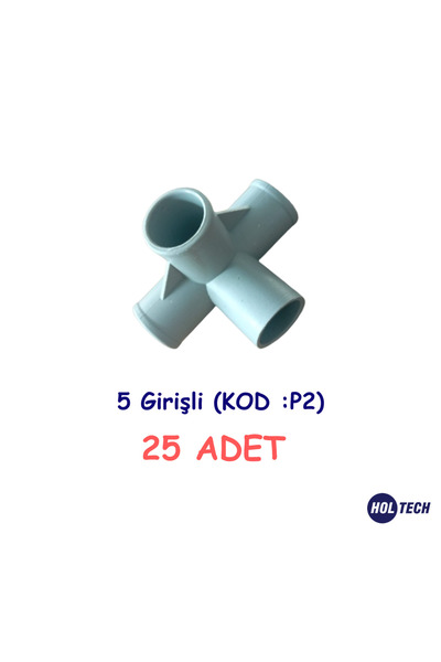 HOLTECH Plastik Bez Dolap Bağlantı Aparatı ( 5 Girişli 25 Adet P2 )