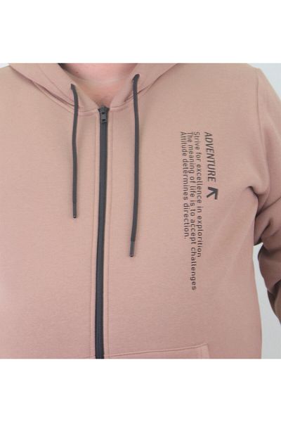 MocGrande Φούτερ με φερμουάρ μεγάλου μεγέθους Adventure 23220 S. BROWN