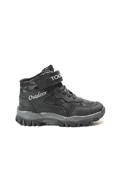Onlo Ayakkabı 546 Μπότες για αγόρια εξωτερικού χώρου Black Fur Velcro