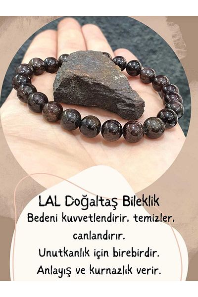 DOĞAL TAŞ CENNETİ LAL GRANAT 8MM NATURAL STONE BRACELET WITH GIFT (CERTIFIED)