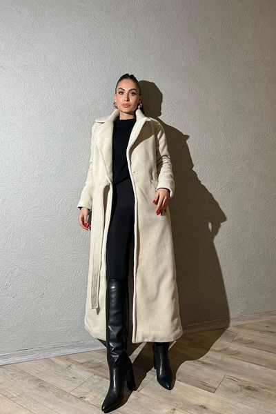 Seda Yalçın Atelier Beige Stamped Belted Premium Coat
