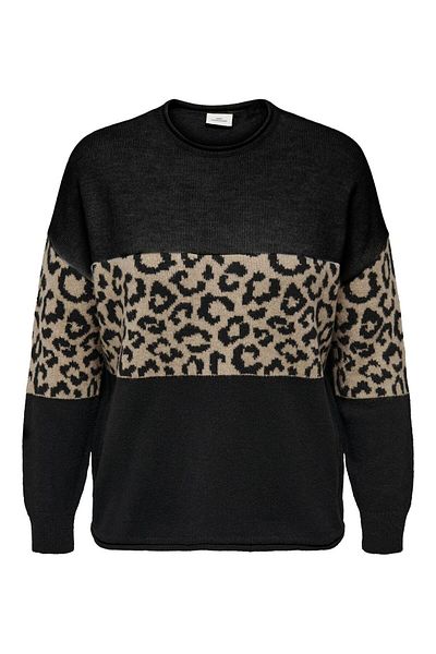 Only Carmakoma Strickpullover CARJADE ANIMAL LS O-NECK KNT