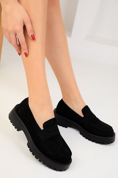 SOHO Black Suede Women's Casual Shoes 18693