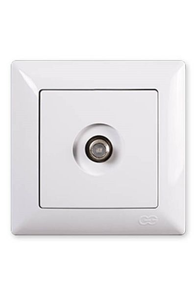 Günsan Visage White F Connector Satellite Socket Eco (Frame Included)