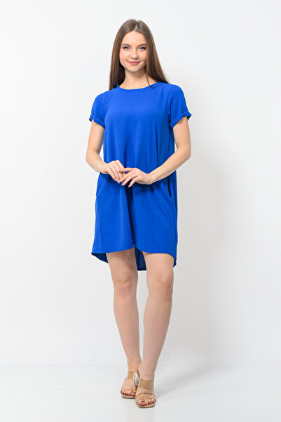 Nuseel Γυναικείο καλοκαιρινό φόρεμα από ύφασμα Aerobin Χρώμα σαξόφωνο