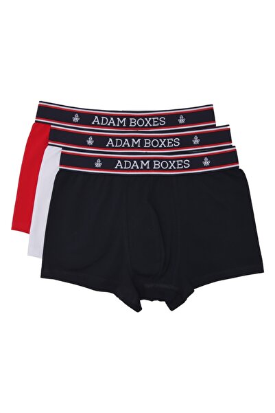 ADAM BOXES مجموعة من 3 قطع من Boxer Trunk Neo-maritime - أزرق داكن، أبيض، أحمر