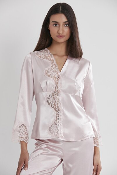 Pierre Cardin Saten Dantelli Pijama Takımı - 1160