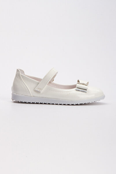 Sare Çocuk Giyim Off-White Non-Slip Sole Holiday Children's Ballerinas