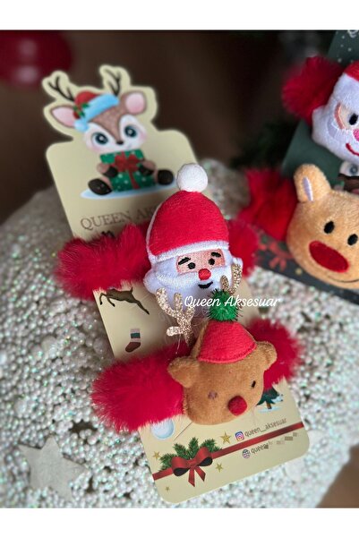 QUEEN AKSESUAR Anul Nou, de lux, pufos, importat, roșu, moș Crăciun, cerb, ca...