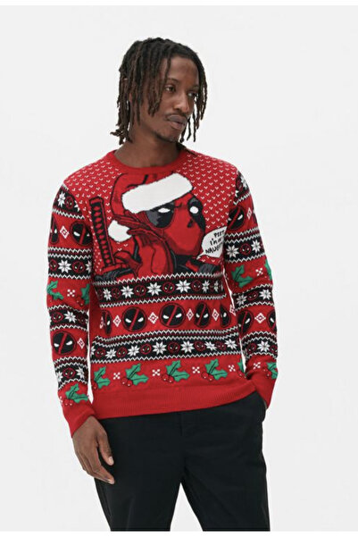 Köstebek Christmas Deadpool Unisex Oversize Sweater