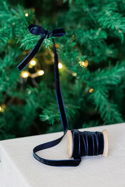 Beige & Stone Anul Nou 2m Rolă din lemn Panglică de catifea Ambalaj Ornament pentru copac