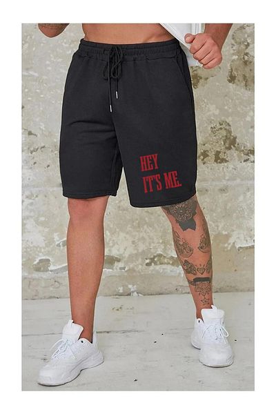 Modern Şıklık Hey I'Ts Me Unisex Printed Shorts