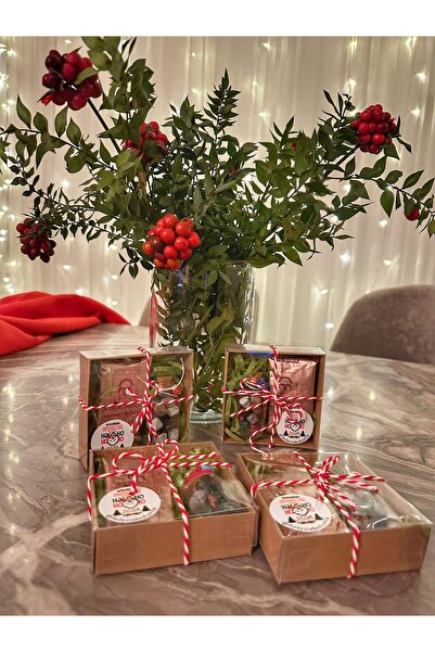 The Byzia Yılbaşı Temalı Hediye Kutusu Çakıl Taşı Kahve Bileklik 1 Adet