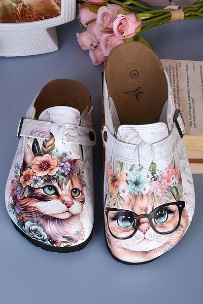 DOGİYE 8042 Παντόφλες Sabo με μοτίβο Sweet Cat
