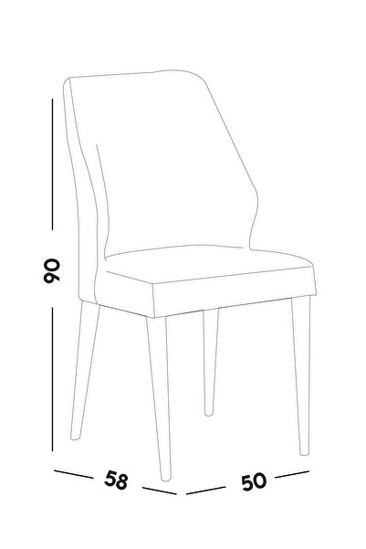 SANDALİE Cross 2 Adet Yemek-Mutfak-Salon Sandalyesi / Kahve