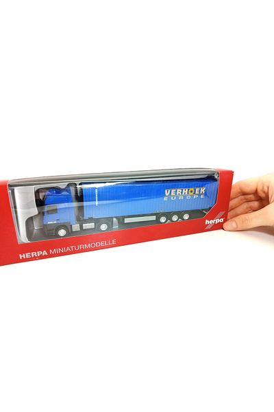 Herpa 1:87 Ho Mercedes-Benz Actros LH container trailer ( Verhoek -NL) Miniature MODEL 20 Cm