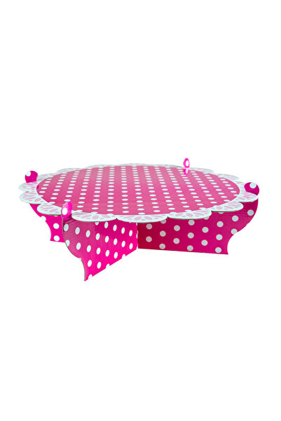 Niyet Cup Cake Standı - Parti - Doğum Günü - Tek Kat - Çap 30cm - Pembe