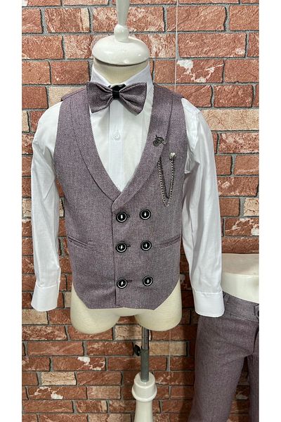 HAYTA Vest Suit Shirt and Bow Tie Set 5years-14years Venice burgundy