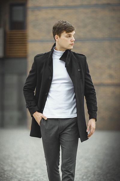Oksit Παλτό Tuci Payson Stand Collar Slim-Fit Pocket Detailed Stamper