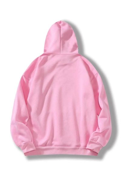Know Damen-Sweatshirt mit Kapuze in Rosa, einfarbig, in Übergröße