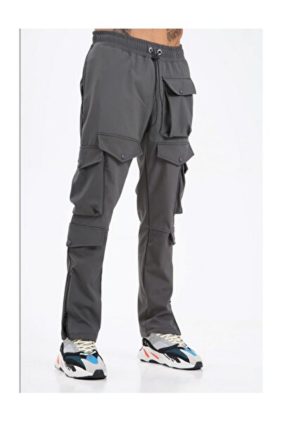 İkao Beli Lastikli Çok Cepli Klasik Kesim Kargo Pantolon