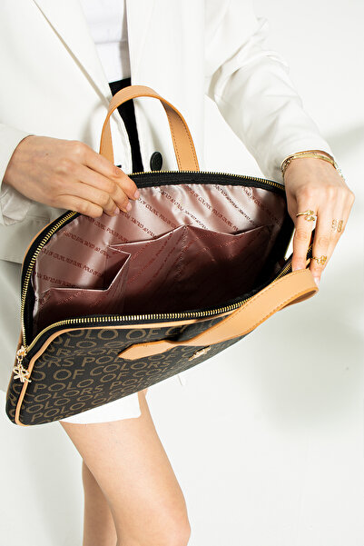 ImPolo Joyce ЧорнийКамелЕмперім Принт Унісекс Нетбук І Документ Сумка 28x37 Розмір