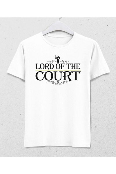 Pisa Art Ανδρικό λευκό μπλουζάκι Lord Of The Court Tennis