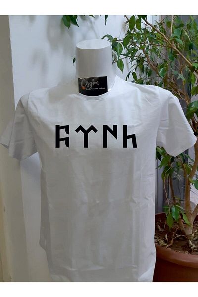 Pisa Art Unisex Göktürk εμπριμέ λευκό μπλουζάκι