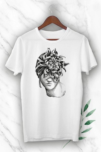 Pisa Art Μπλουζάκι Unisex White Mythology Sculpture με στάμπα
