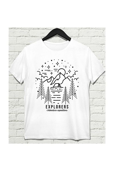 Pisa Art Λευκό ανδρικό μπλουζάκι Camping And Nature Explorers