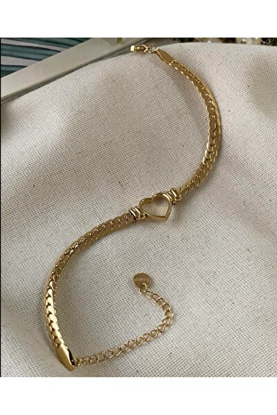 mila aksesuar 316 L Real Steel Knitted Hollow Heart Bracelet