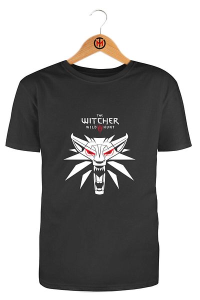 Pisa Art Unisex Μαύρο μπλουζάκι The Witcher 3 Wild Hunt με στάμπα