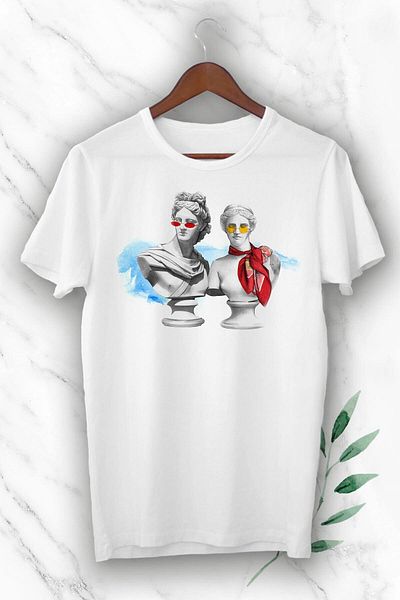 Pisa Art Μυθολογία Γλυπτό με στάμπα λευκό Unisex T-shirt