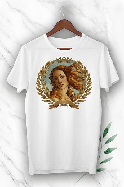 Pisa Art Μπλουζάκι με στάμπα Unisex White Mythology Goddess of Beauty Venus