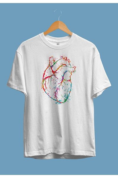 Pisa Art Υπερμεγέθη πολύχρωμη καρδιά Doctor Health Medicine Healthcare Design Τυπωμένο μπλουζάκι Unisex