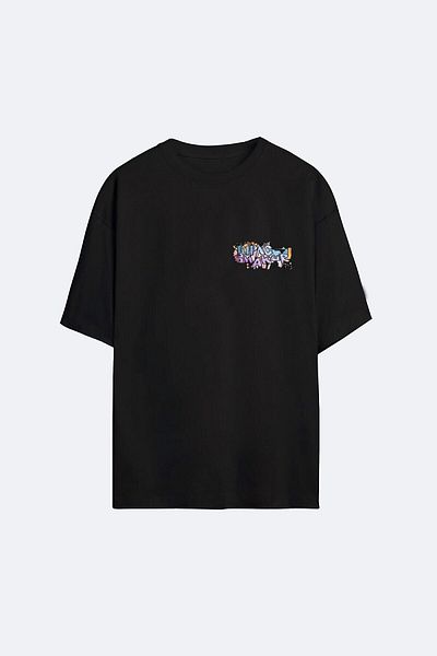 Pisa Art Μπλουζάκι Ayya Unisex Oversize Μαύρο Graffiti 2pac