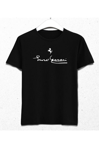 Pisa Art Ανδρικό μαύρο μπλουζάκι Enzo Ferrari