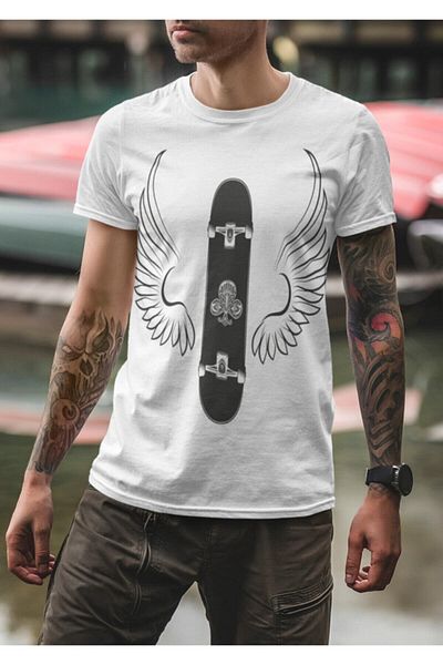 Pisa Art Ανδρικό μπλουζάκι White Crew Neck