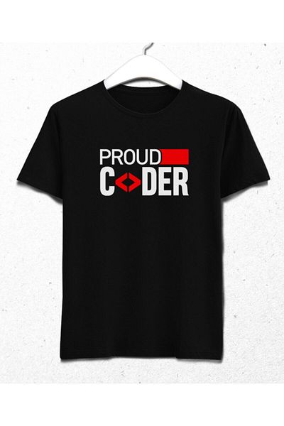 Pisa Art Ανδρικό μαύρο μπλουζάκι Proud Coder