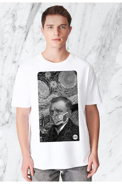 Pisa Art Ανδρικό μπλουζάκι με σχέδιο μάσκας Covid Artistic Regular