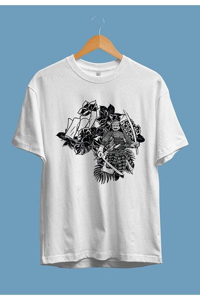 Pisa Art Υπερμεγέθη μπλουζάκι Unisex με σχέδιο λουλουδιών Samurai Sword Sports