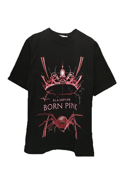 Pisa Art UNISEX ΚΟΡΕΑΤΙΚΟ POP BLACKPINK BORN PINK ΜΑΥΡΟ T-SHIRT ΜΕ ΠΙΣΩ ΣΤΟΜΙΑ