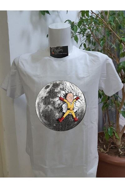 Pisa Art Unisex Child In The Moon εμπριμέ λευκό μπλουζάκι