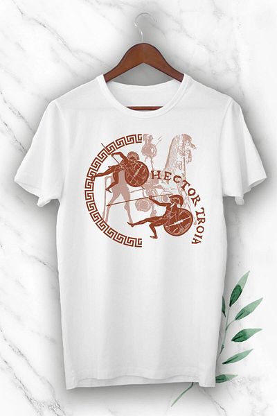 Pisa Art Λευκό μπλουζάκι Unisex με στάμπα Trojan Prince Hector