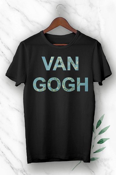 Pisa Art Unisex Μαύρο Art Van Gogh T-Shirt