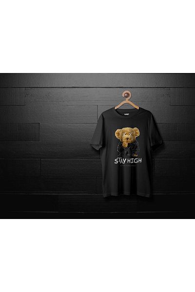Pisa Art Μαύρο μπλουζάκι Unisex με σχέδιο K-art Stay High