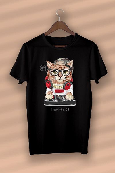 Pisa Art Cat - I Am The Dj Printed Organic Cotton Black Unisex - Γυναικεία - Ανδρικά - T-shirt Nux Boutique