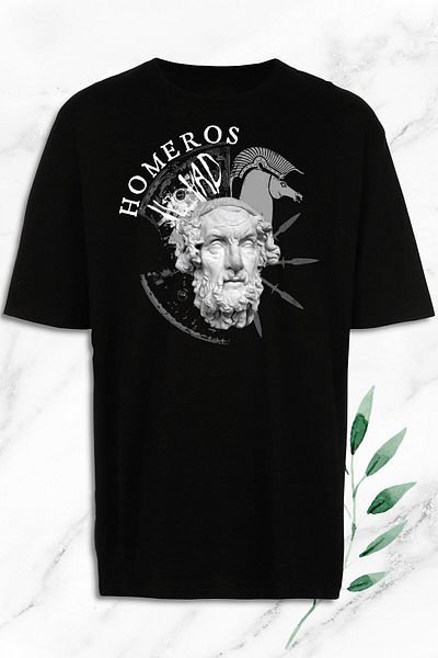 Pisa Art Μαύρο μπλουζάκι με στάμπα μεγάλου μεγέθους Μυθολογία Ιωνικός Οζάν Οιμορές